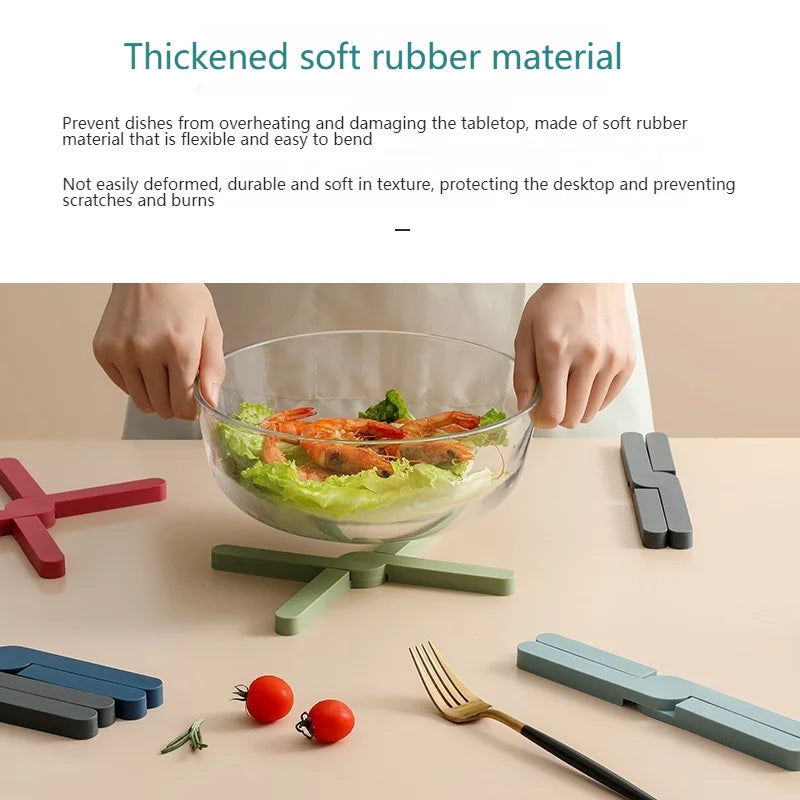 Faltbare Silikon Hitzeunterlage X-Form – Rutschfester Küchenschutz