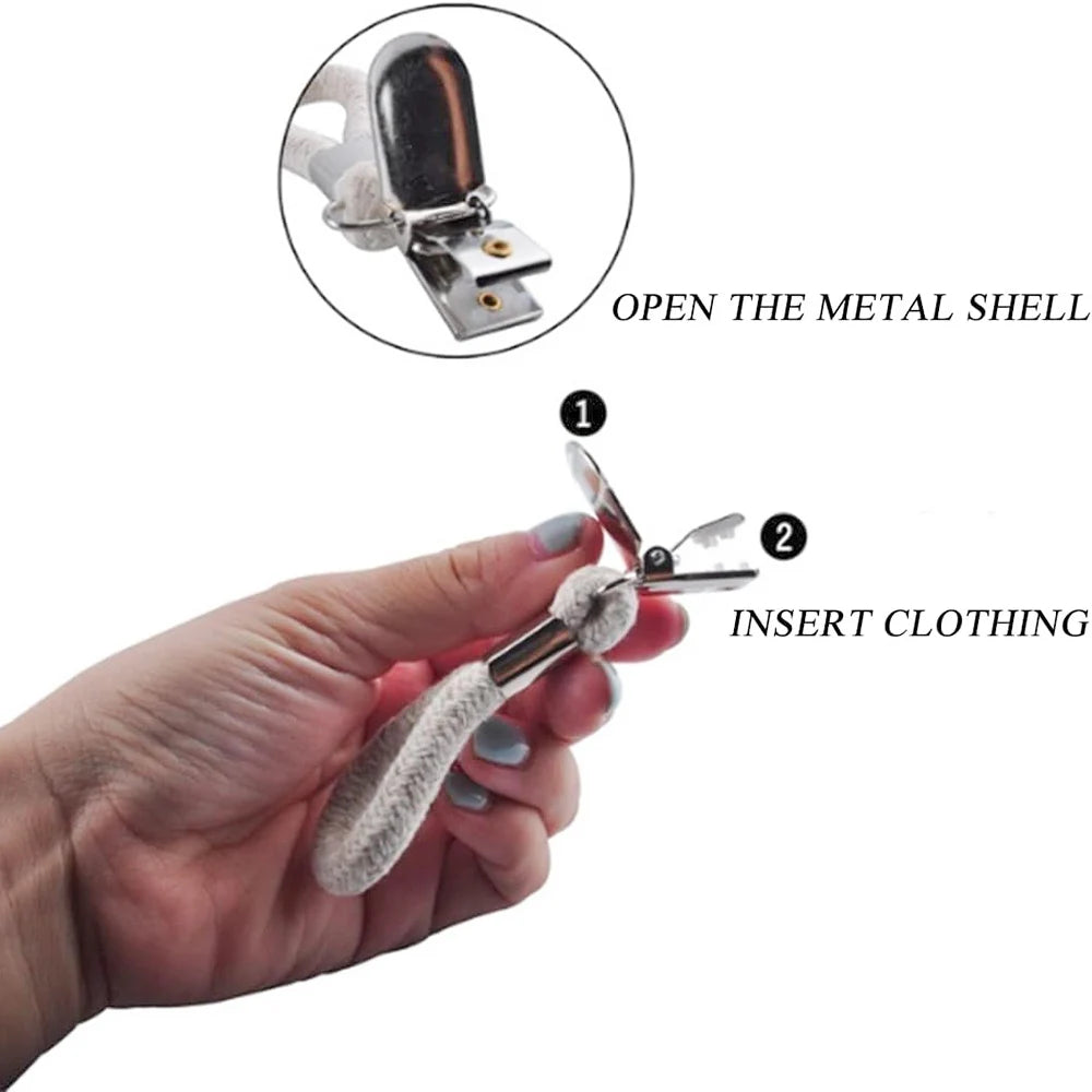 Praktische 4er-Set Handtuchhalter mit Metallhaken und Baumwollschleife