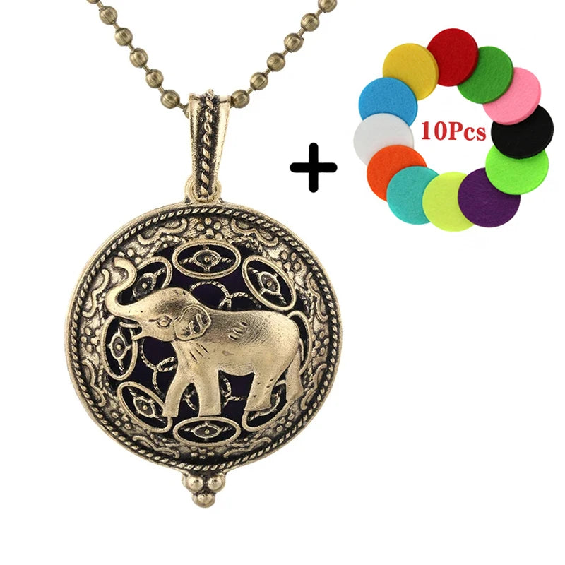 Aromatherapie Halskette Lotus Diffusor Anhänger aus Zinklegierung