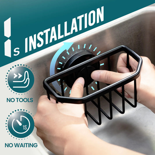 Schwammhalter mit starkem Saugnapf, abnehmbar, rostfreies Aluminium