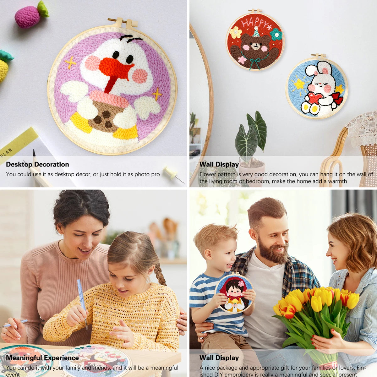 Kreatives DIY Punch Needle Stickset für Anfänger mit Tiermotiven