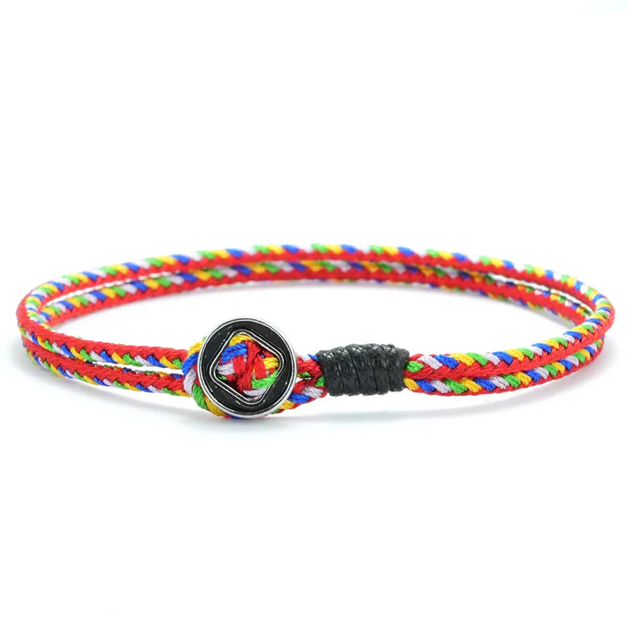 2mm Doppelschicht Geflochtenes Seil Armband Unisex Glücksarmband Bunt