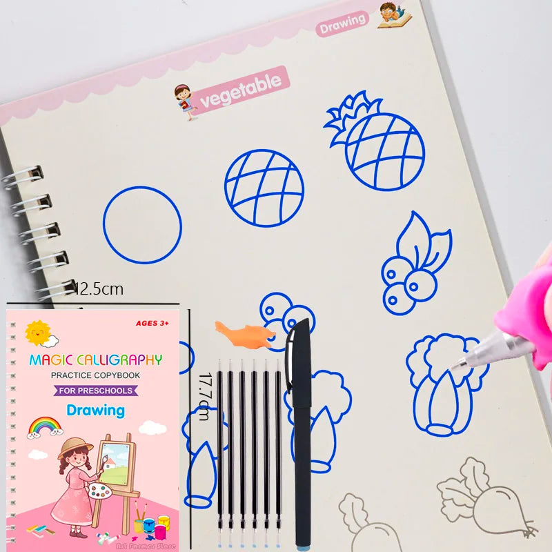 Wiederverwendbares 3D Lernbuch für Kinder zum Schreiben üben
