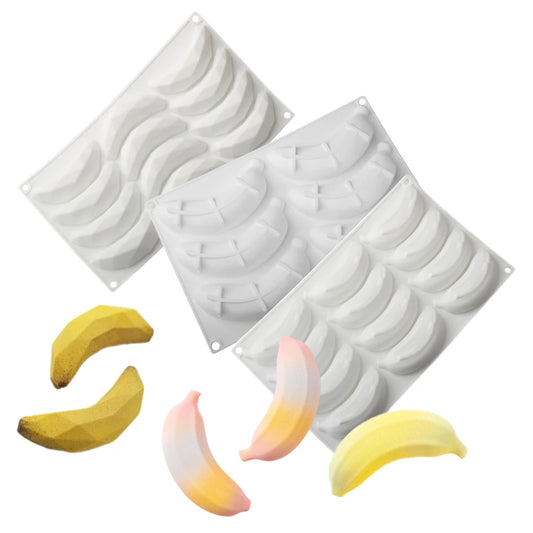 6 oder 12 Zellen Bananenform Silikon Kuchenform für Obst und Dessert