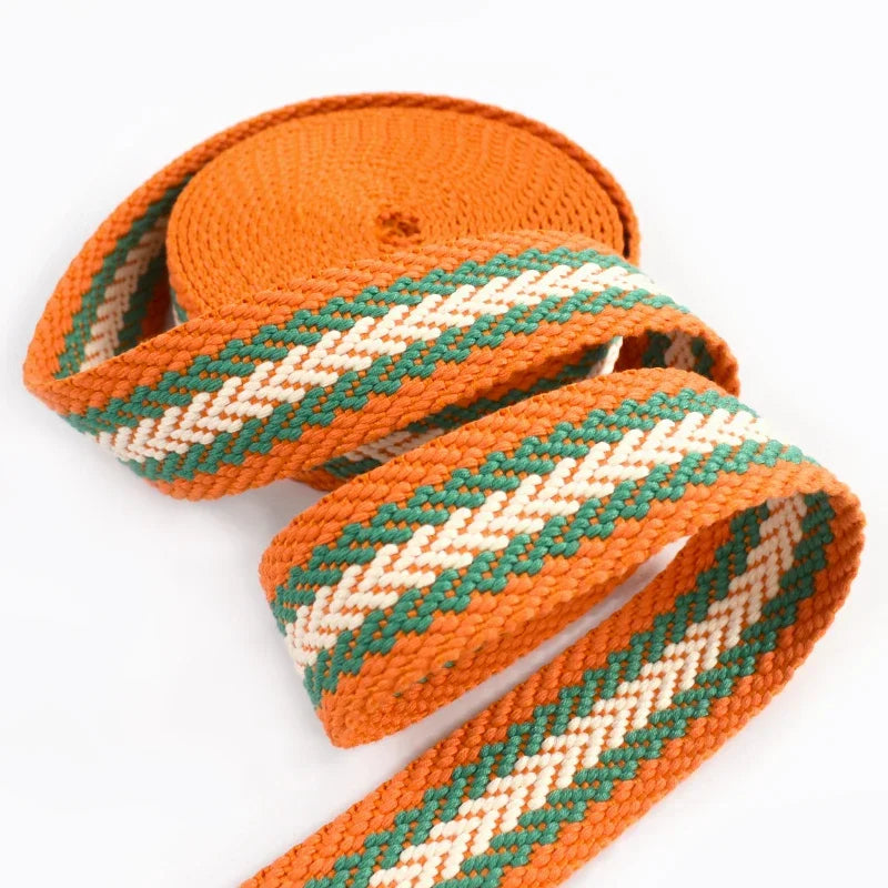 Farbig gestreiftes Baumwollgurtband 38 mm 2,5 mm dick vielseitig einsetzbar