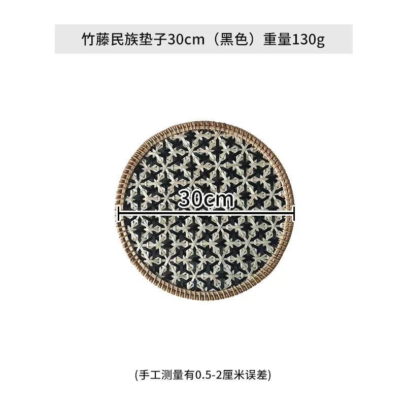Handgewebtes Rattan Tischset im Böhmischen Stil