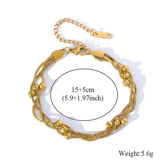 Edelstahl Gliederkette Armband für Frauen 18K vergoldet trendig