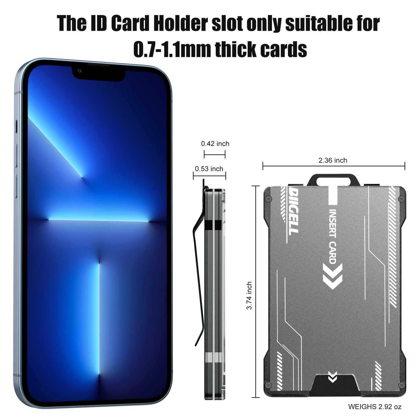 Schlanke RFID Geldbörse für Herren Aluminium Metall Halter für 15 Karten