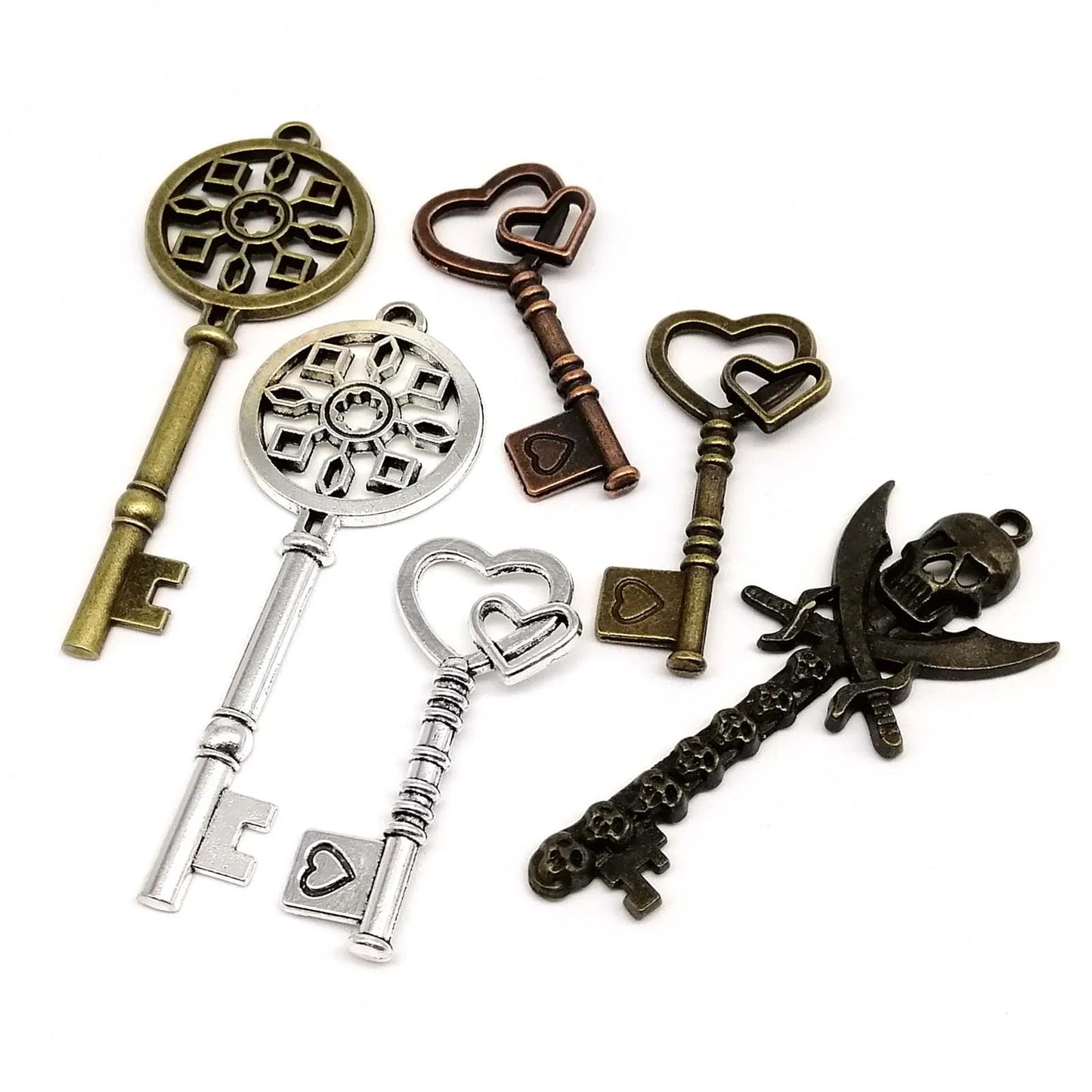 5 Retro Schlüssel Steampunk Charms für kreatives DIY-Projekt