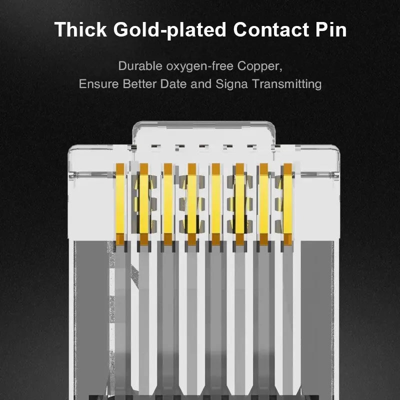 RJ45 Pass Through-Steckverbinder für Cat5e Cat6 Netzkabel Crimp Modular