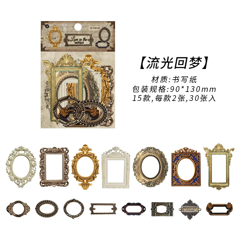 30er Pack Vintage Uhr Aufkleber – Nostalgie für Scrapbooking - DIY-Kunst