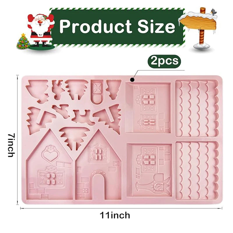Silikonform Lebkuchenhaus für Kuchen- und Keksdekoration zu Weihnachten