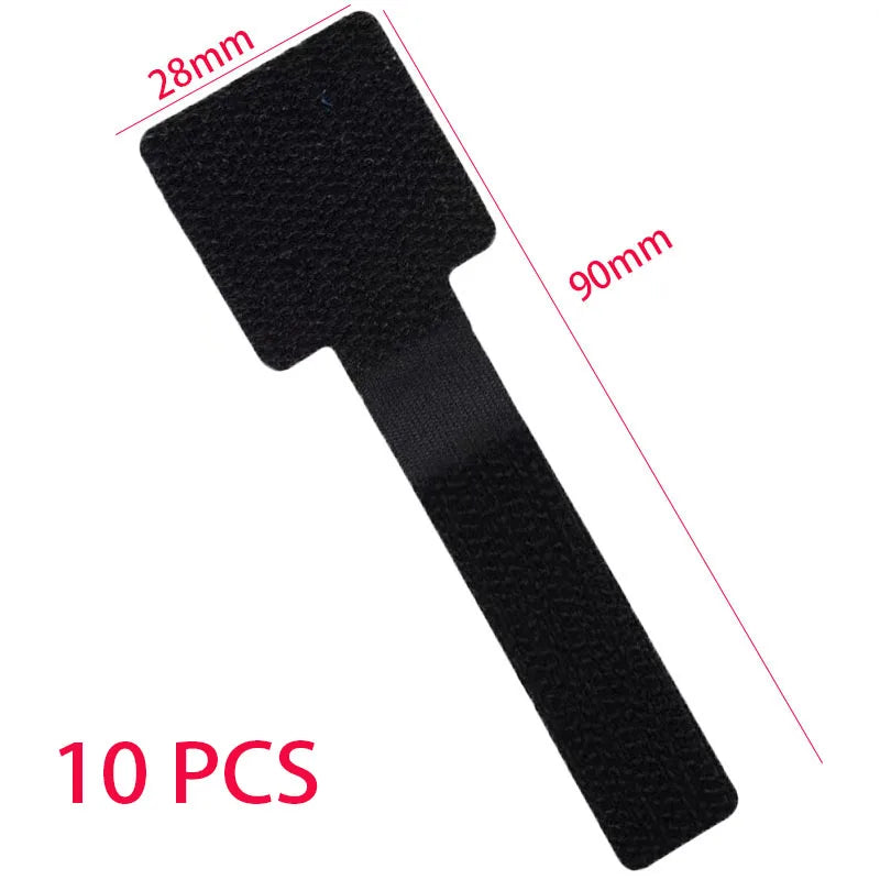 Wiederverwendbare Nylon-Kabelbinder selbstklebend in Schwarz, Grau - Weiß – flexibles Kabelmanagement