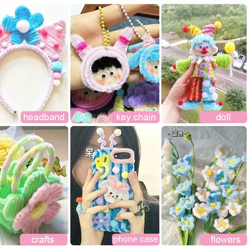 100er Set Bastelstäbchen für Kinder DIY Kreatives Spielzeug Zubehör