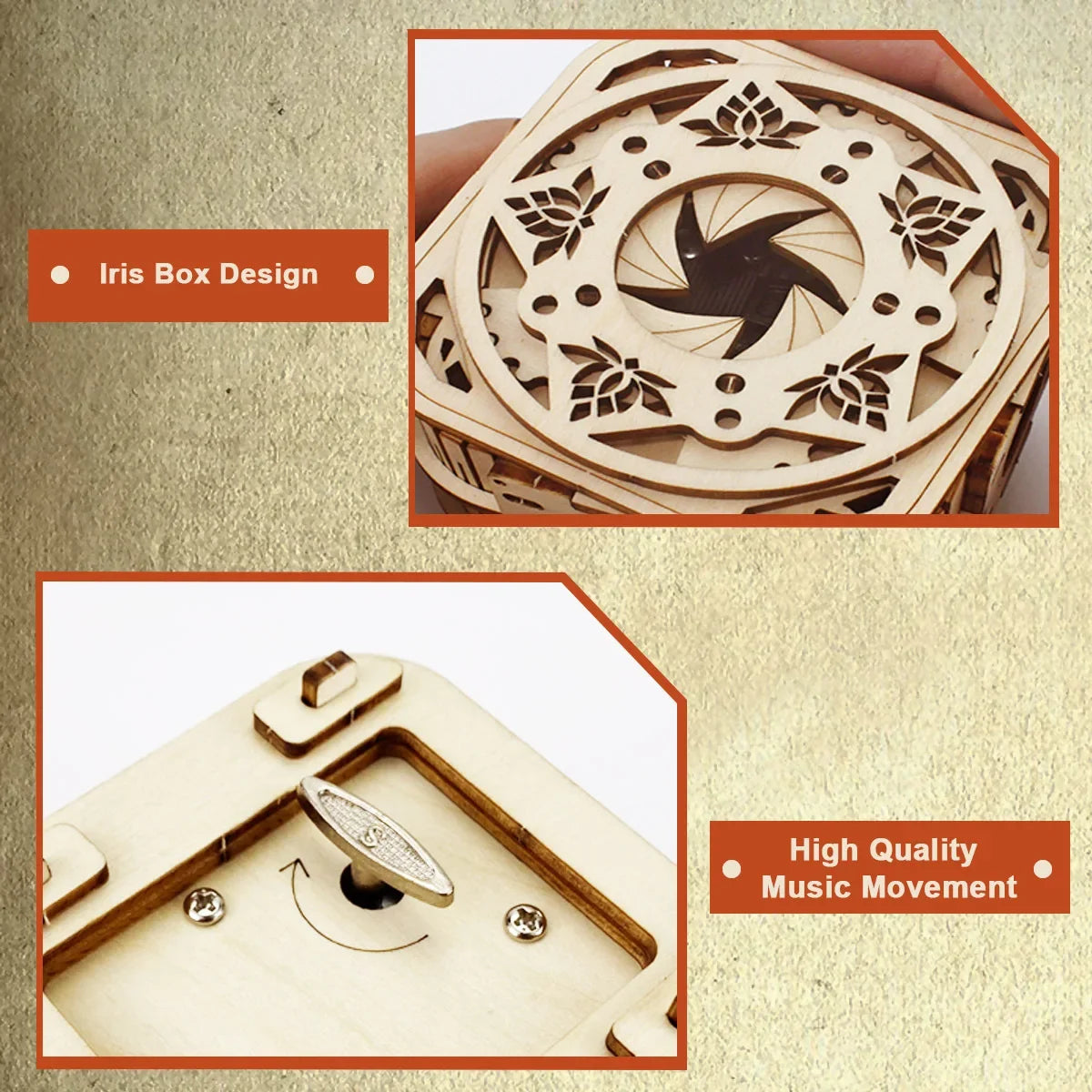 3D Holzbaukasten Spieluhr Bausatz für Kinder und Erwachsene