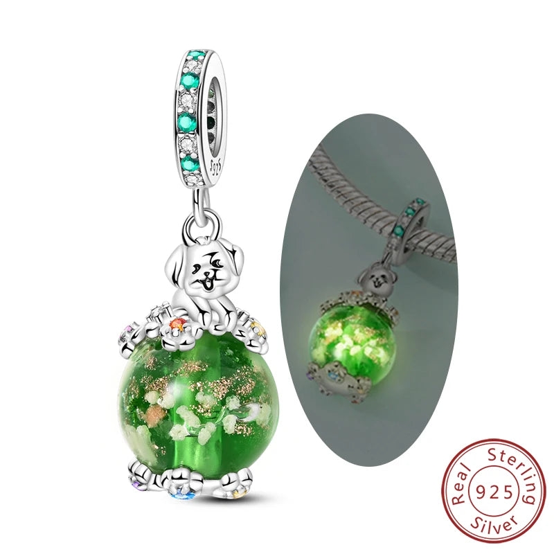 925er Sterlingsilber Charms mit Tiermotiven und Zirkon