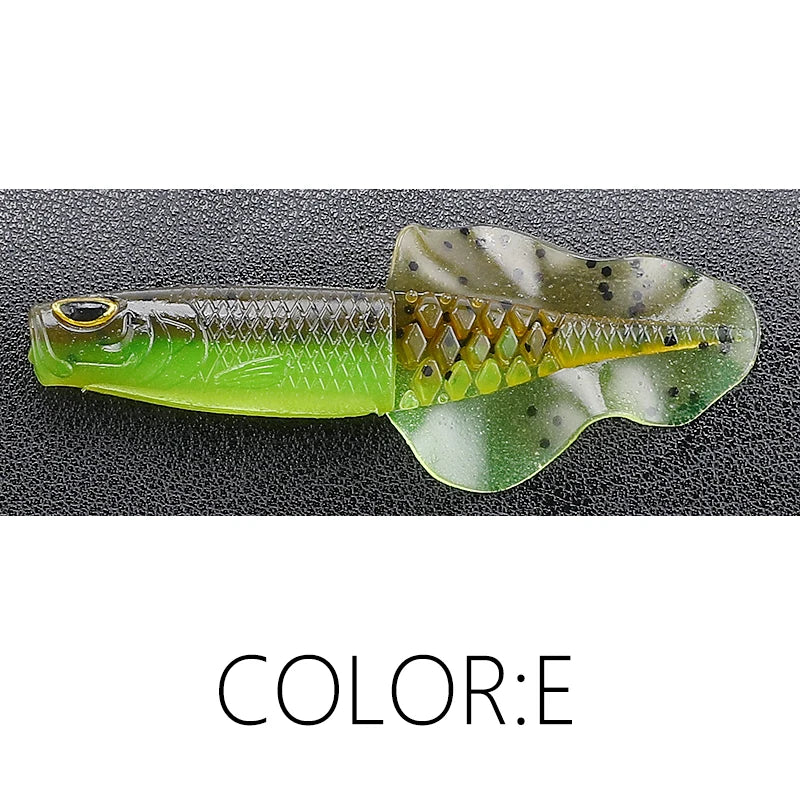 Realistischer Barsch Shad Angelköder mit 3D Augen – Verfügbar 76 mm oder 50 mm