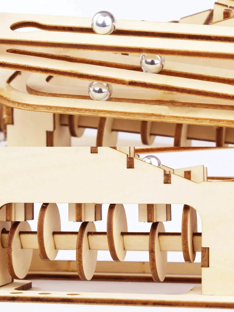 3D Holzpuzzle Spiral Marble Run DIY Modellbausatz für Jugendliche und Erwachsene