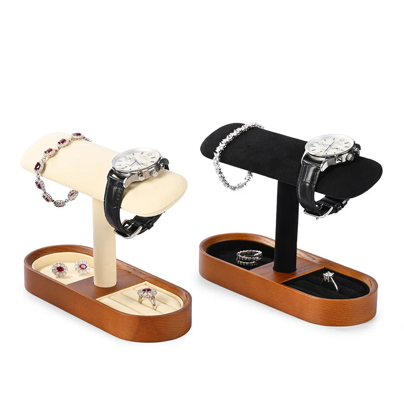 Praktischer Schmuck Organizer aus Holz mit vielseitigen Haltern