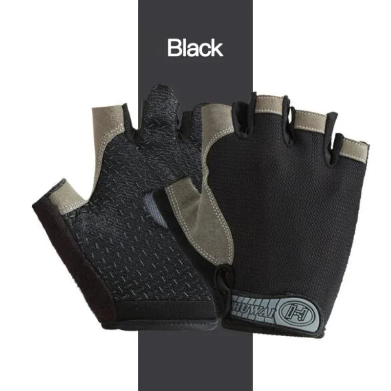 Atmungsaktive Halb-Finger Radfahren Handschuhe mit Anti-Rutsch für Unisex