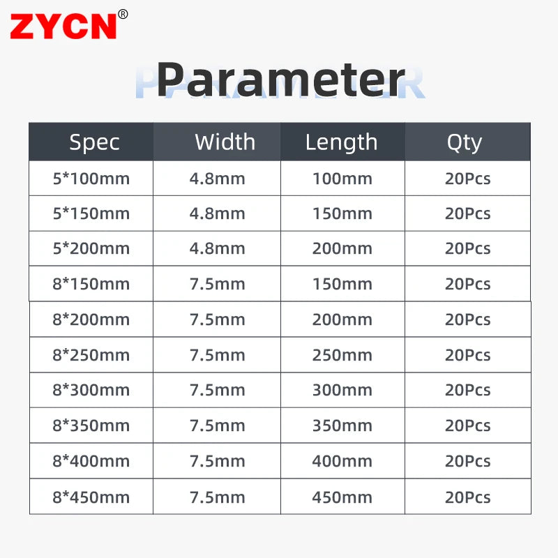 20 Stück wiederverwendbare Kabelbinder aus Nylon verstellbar verschiedene Größen