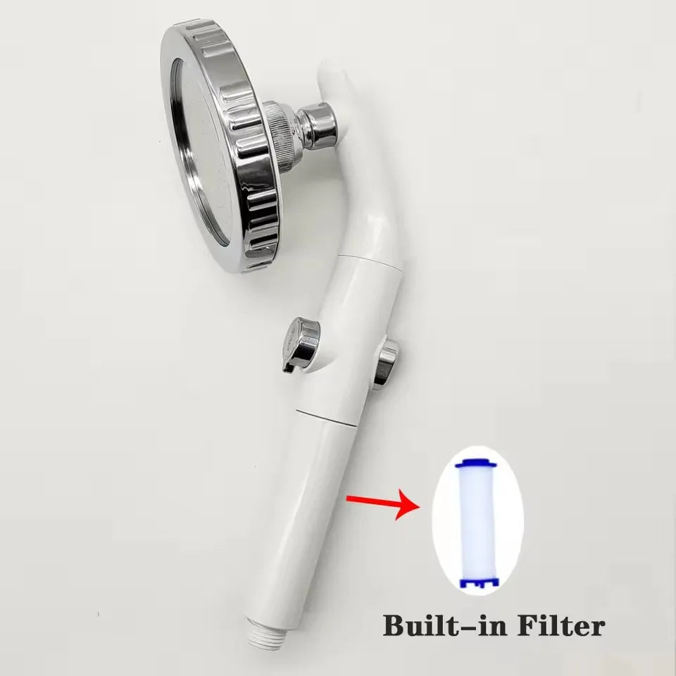 Hochdruck Dusche Kopf mit Stopptaste Wasser Sparend Handbrause Silber