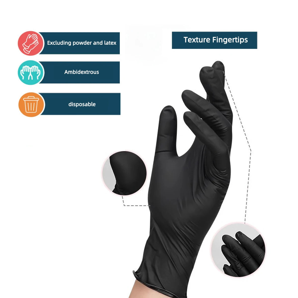 Robuste schwarze Nitrilhandschuhe 6 Mil, latexfrei – Schutz für Haushalt - Arbeit