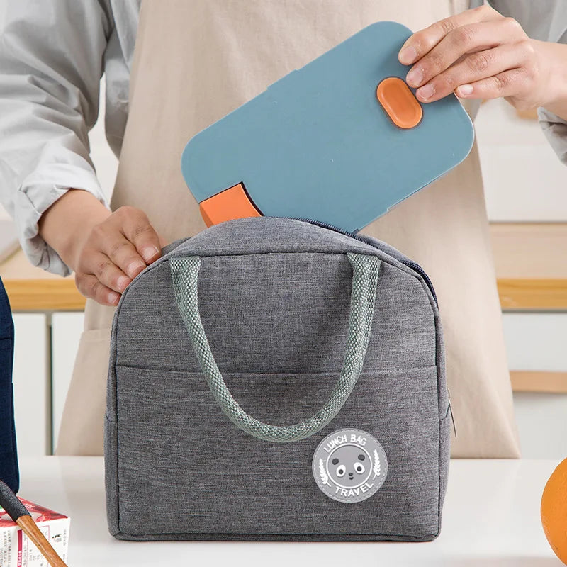 Praktische isolierte Lunchtasche mit Aluminiumfolie, mehrere Fächer, 23x21x13 cm