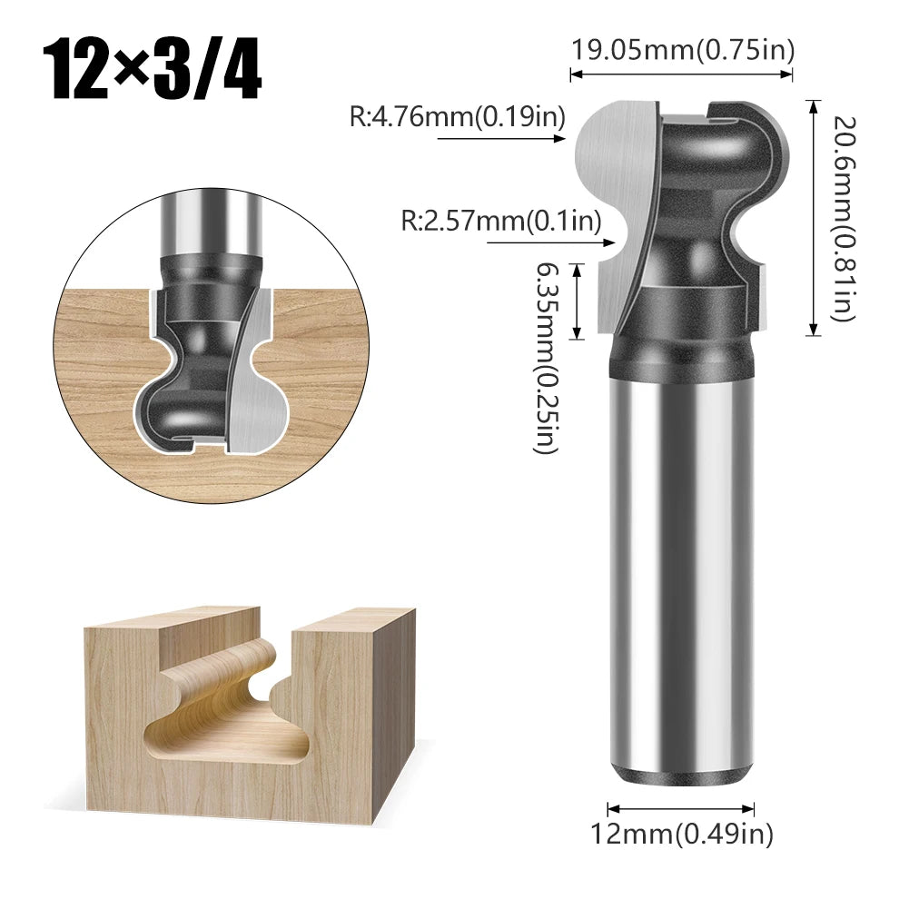 12mm Schaft Zwei Arc Nagel Clipper Router Bit für präzises Fräsen