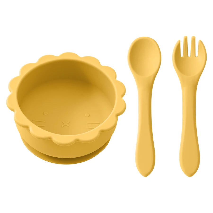 BPA-freie Silikon Baby Fütterschüssel mit Besteck Saugnapf für Kinder