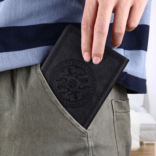 A6 Retro Mini Notizbuch PU Leder mit Taschen – Tragbar für Büro Buchhaltung