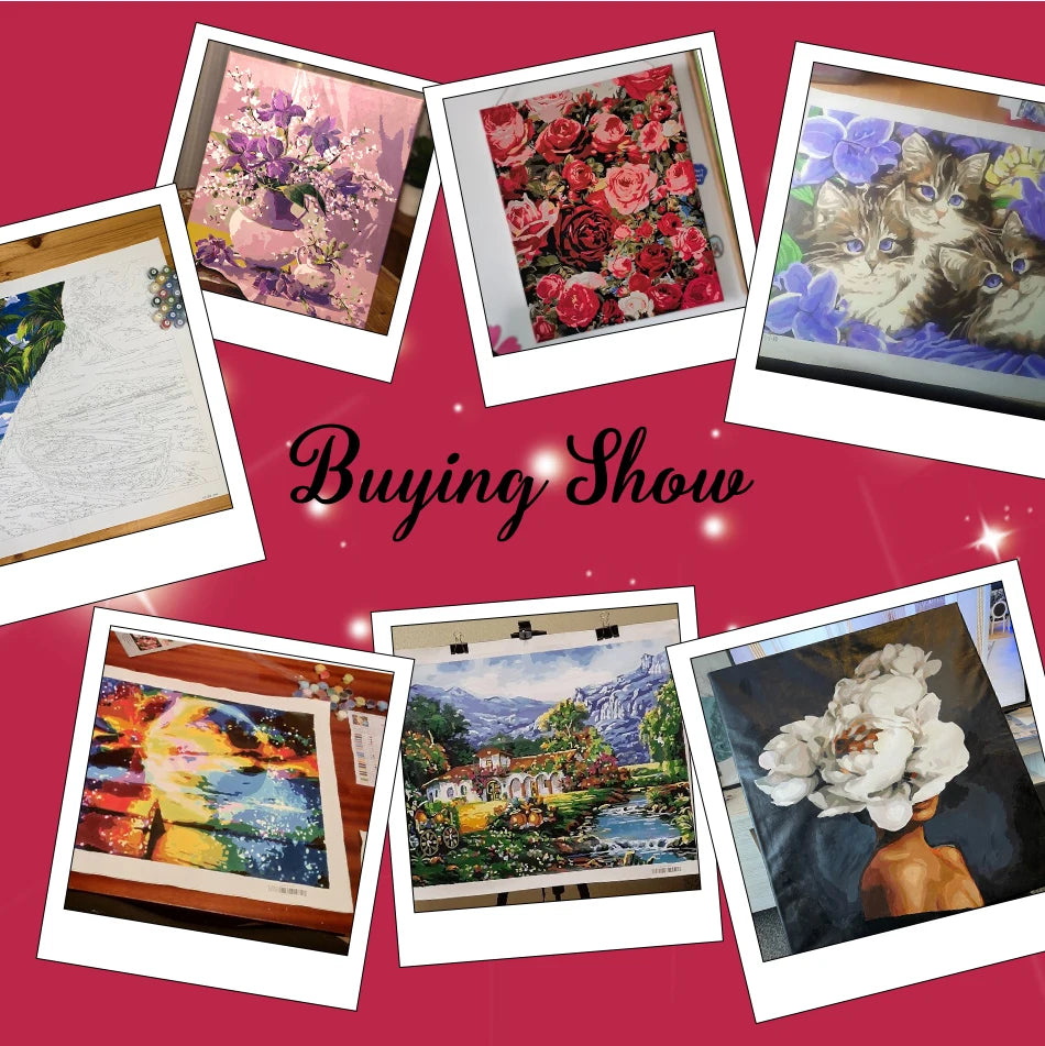 Leinwand Malen nach Zahlen Aquarell Landschaft DIY Ölgemälde 40x50 bis 60x75cm