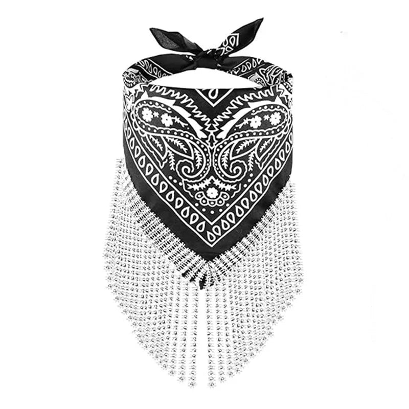 Vielseitiges Paisley Bandana mit Strassfransen für Frauen und Männer