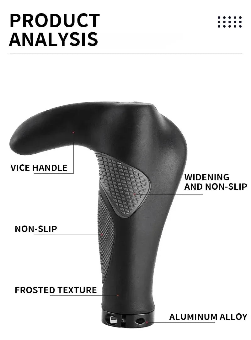 Ergonomische Fahrradgriffe mit verlängerter rutschfester Stange