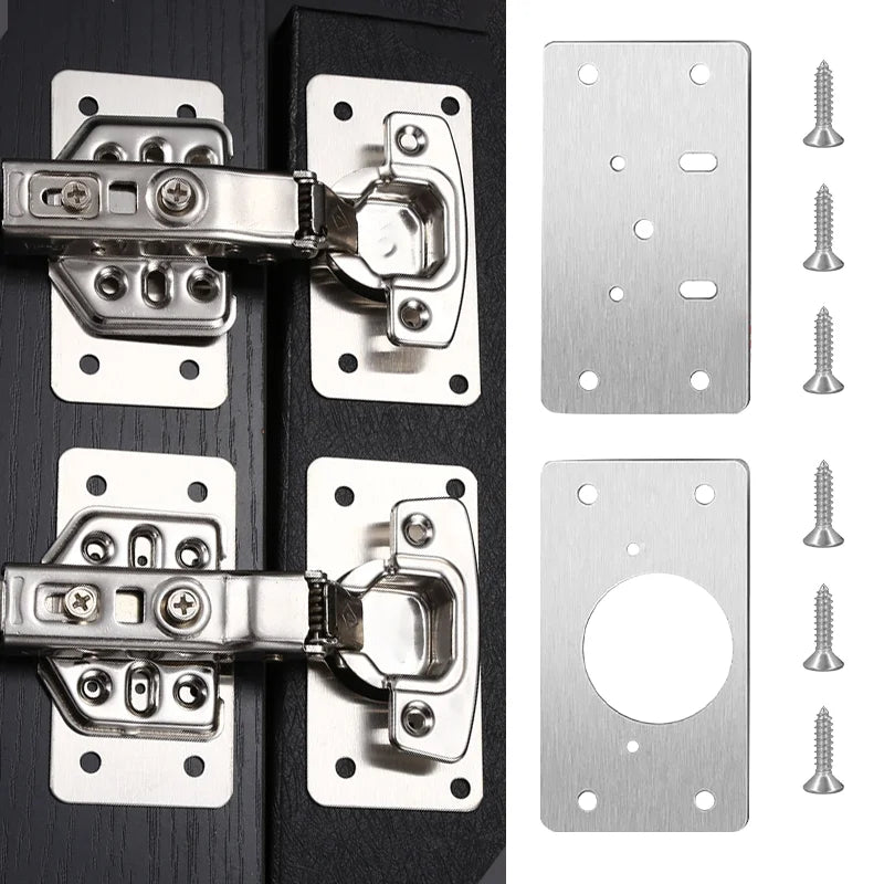 Edelstahl Scharnier Reparaturplatte 47x90 mm für Möbel - Türen