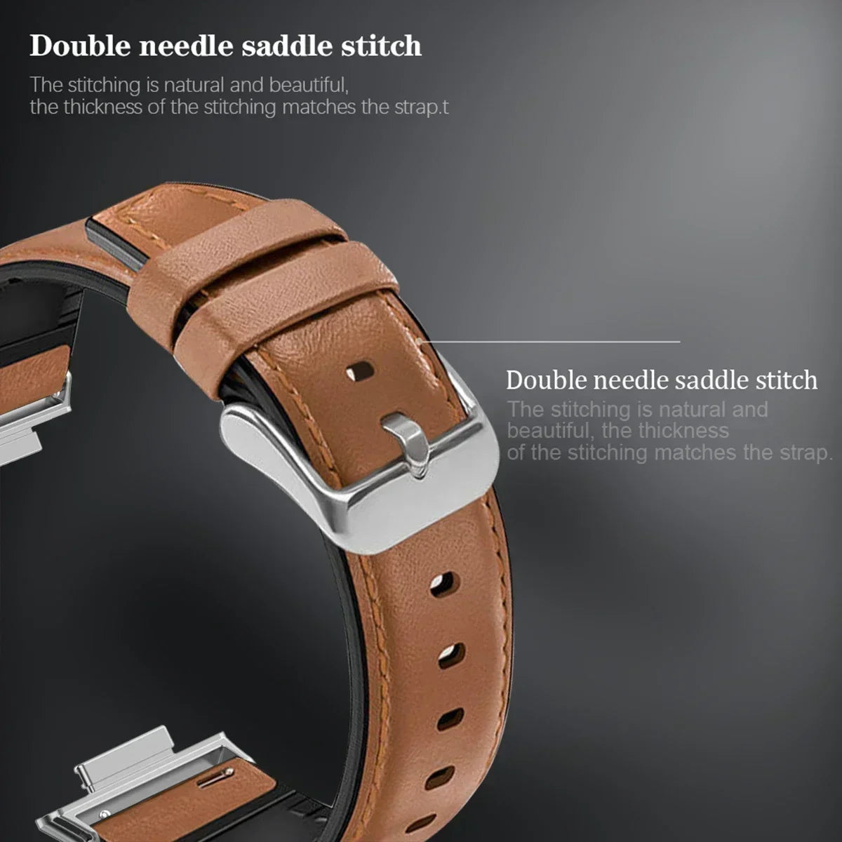 Elegantes Lederarmband kompatibel mit Xiaomi Smartwatches