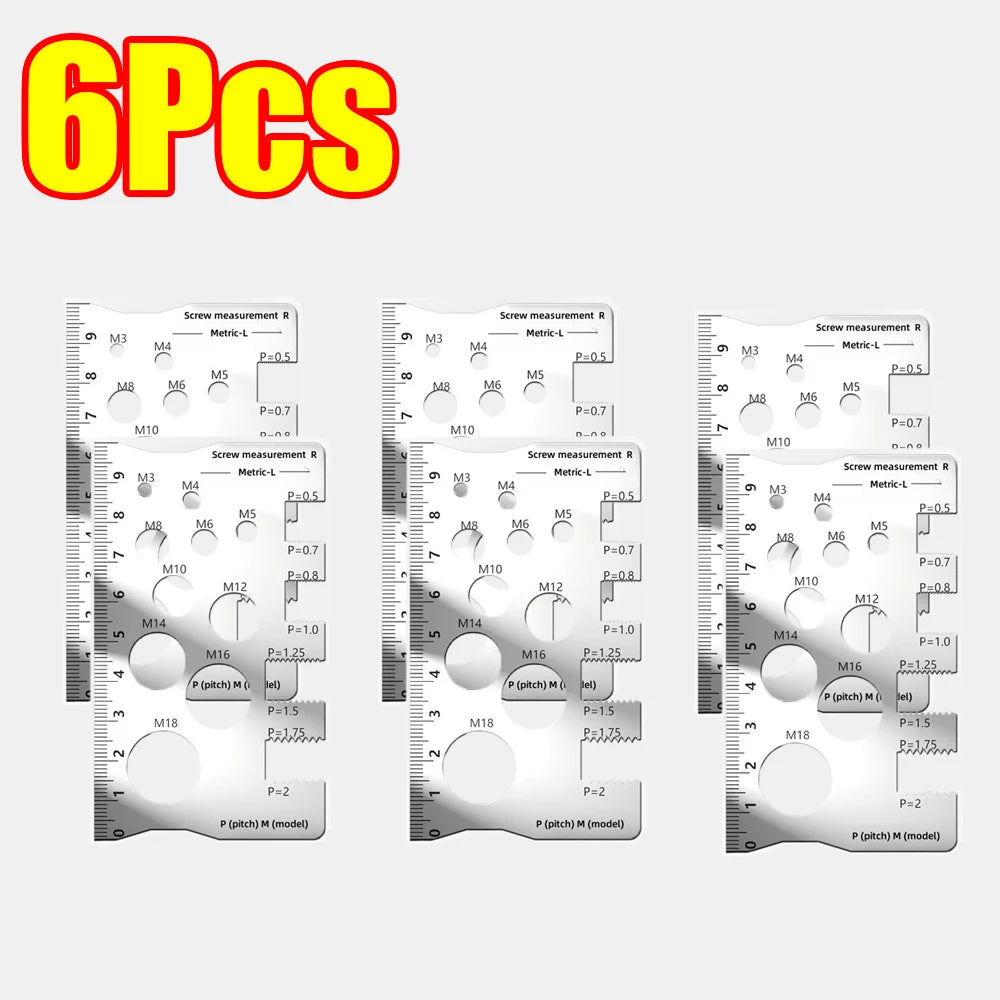 Multifunktionales Schraubengewinde Messset aus Edelstahl