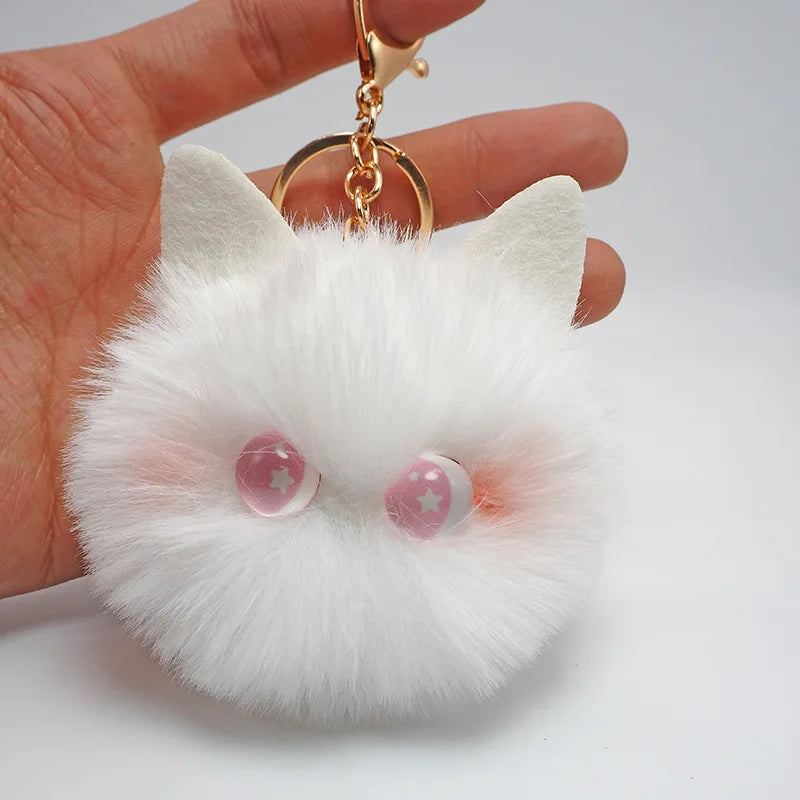 Niedlicher schwarzer Katzen-Plüsch-Schlüsselanhänger – süß - stylisch Geschenk