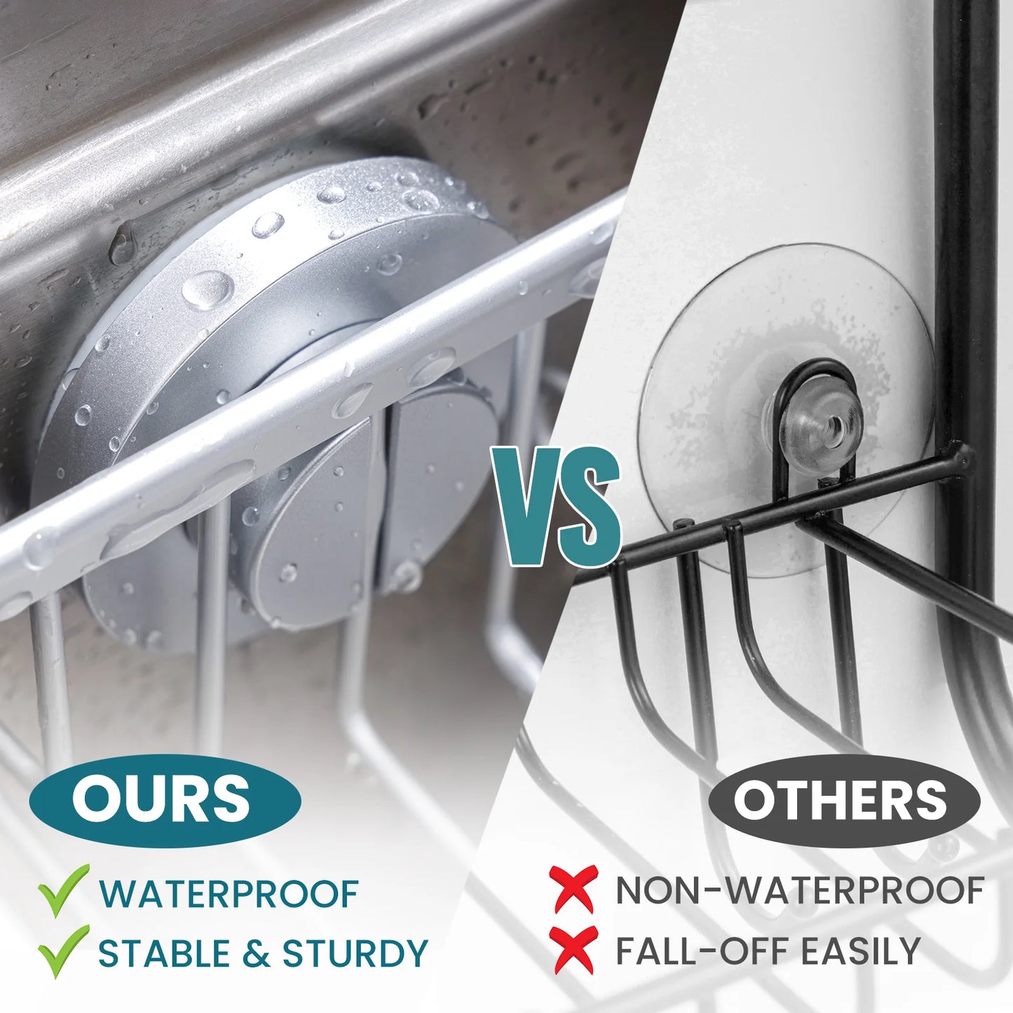 Schwammhalter für Küchenspüle mit Saugnapf rostfrei Aluminium Caddy