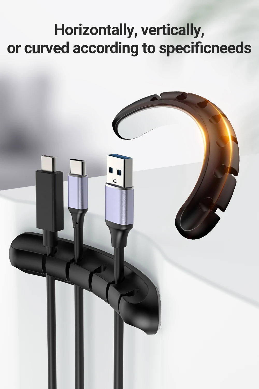 Selbstklebende Kabelhalter Clips für Kabelmanagement Schreibtisch 5mm