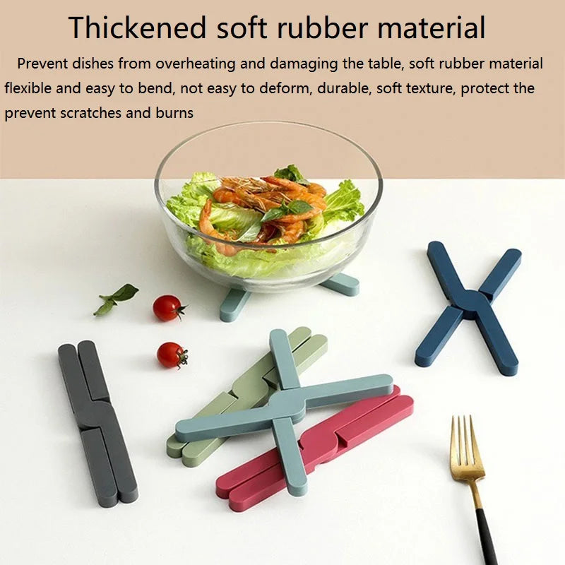 Faltbare rutschfeste Silikon-Untersetzer für heiße Töpfe und Pfannen