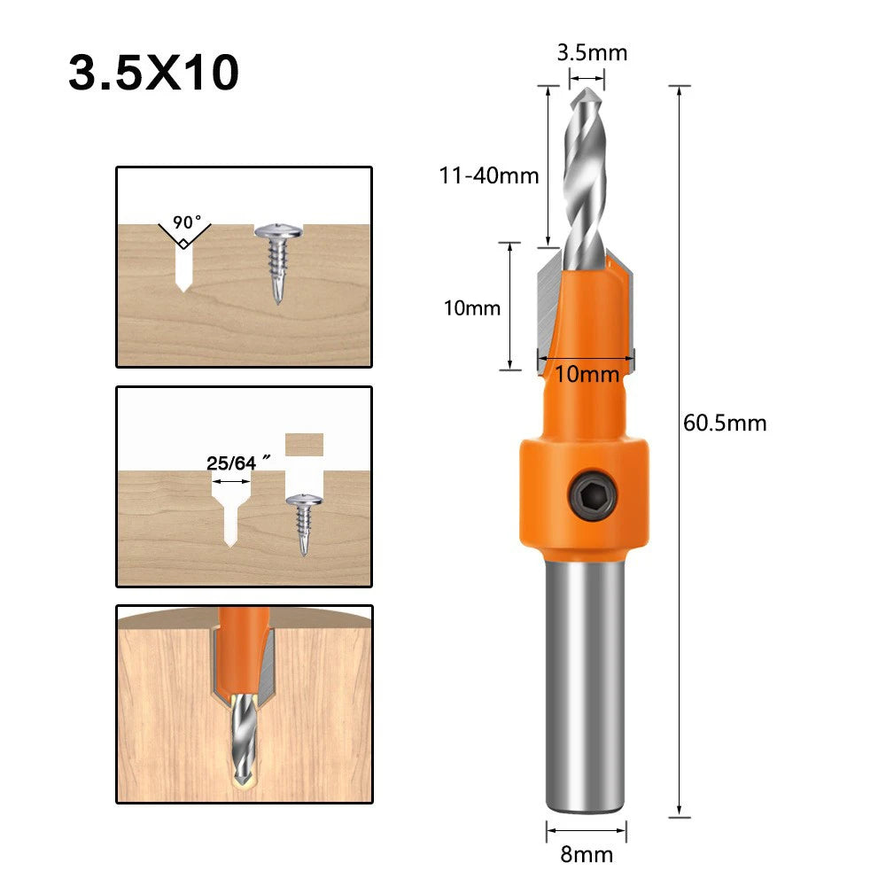 8mm Schaft HSS Senker Router Bit für Holzbearbeitung vielseitig einsetzbar