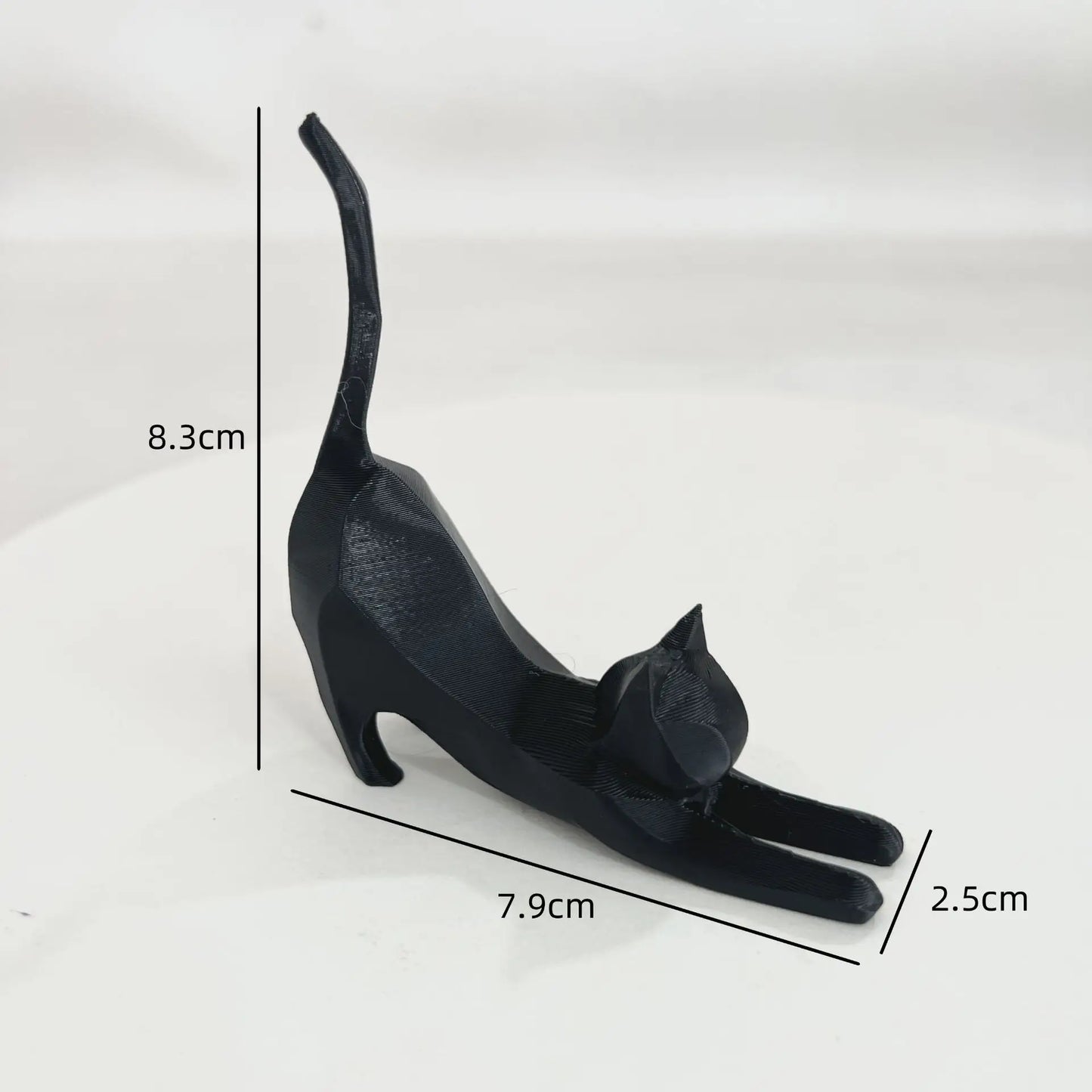 Moderne geometrische Katzenfigur Skulptur 3D Mini-Dekoration Resin
