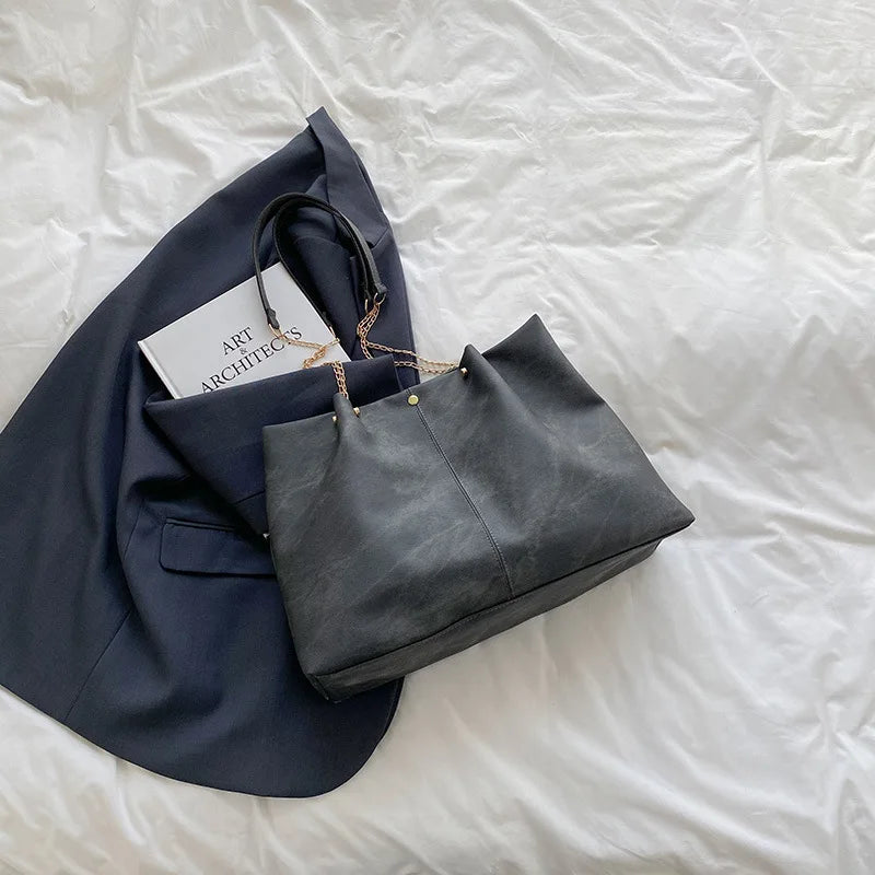 Retro PU Leder Umhängetasche für Damen mit großer Kapazität