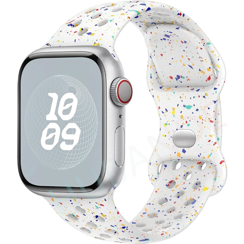 Sportliches Silikonarmband kompatibel mit Smartwatch 38-49 mm Modelle