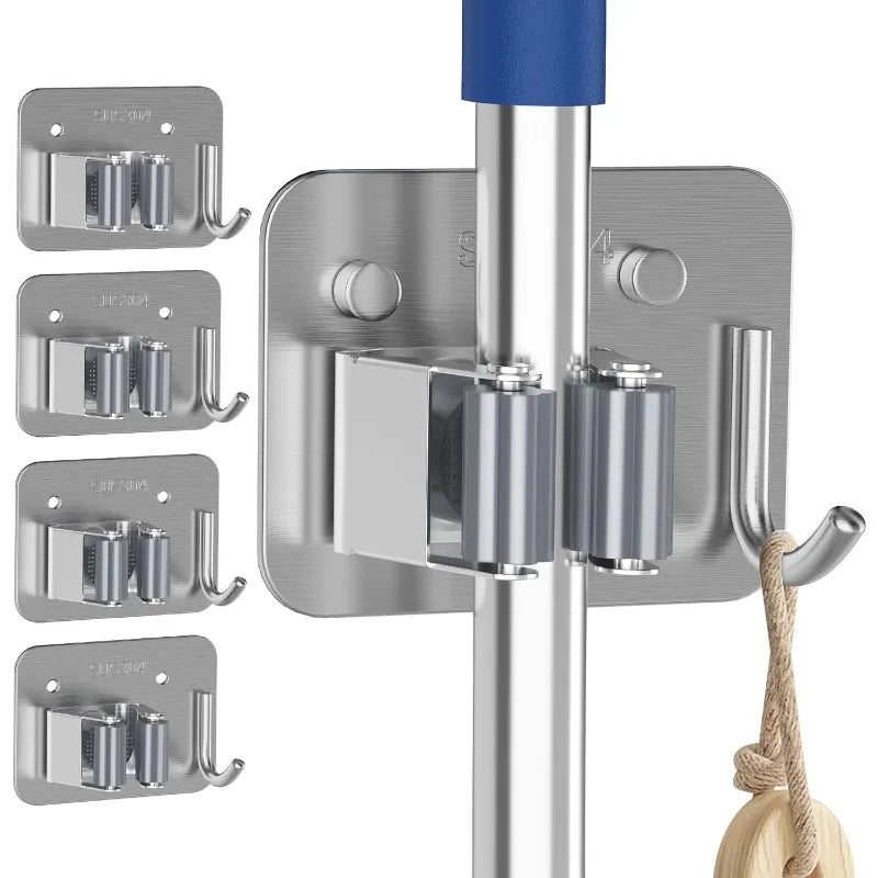 Selbstklebender wandhaken mop halter besenhalter clip organizer silikon