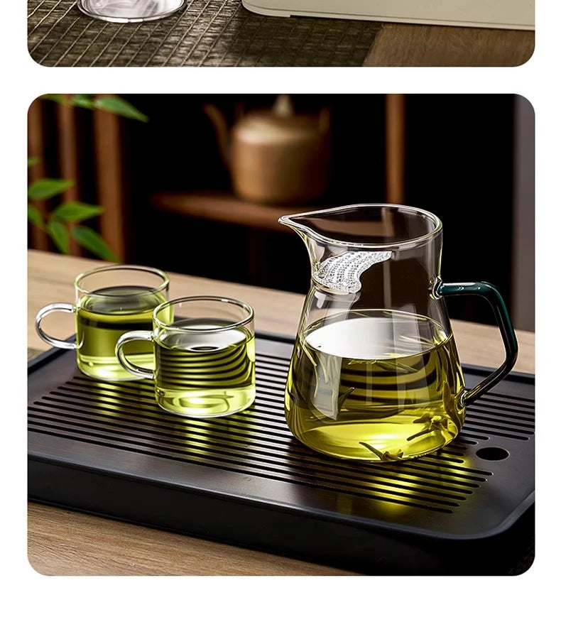 GIANXI Glas Teekanne mit Halbmond Filter und Keramik Heizung