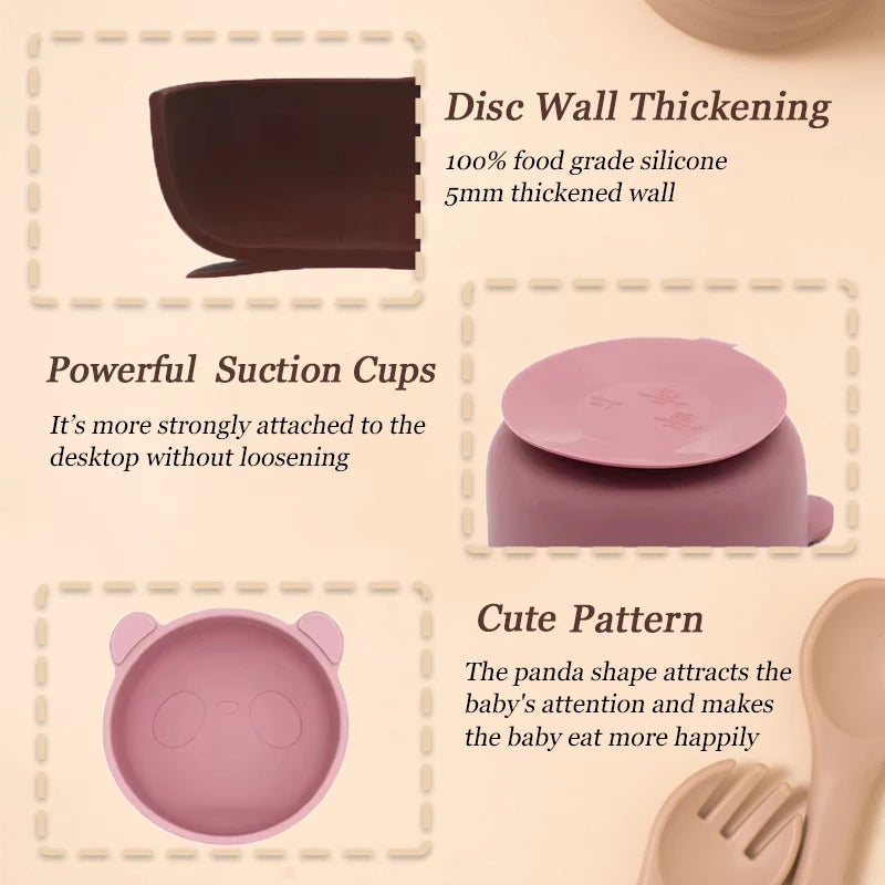 Baby Silikon Saugnapf Schüssel BPA-frei rutschfest für Kleinkinder
