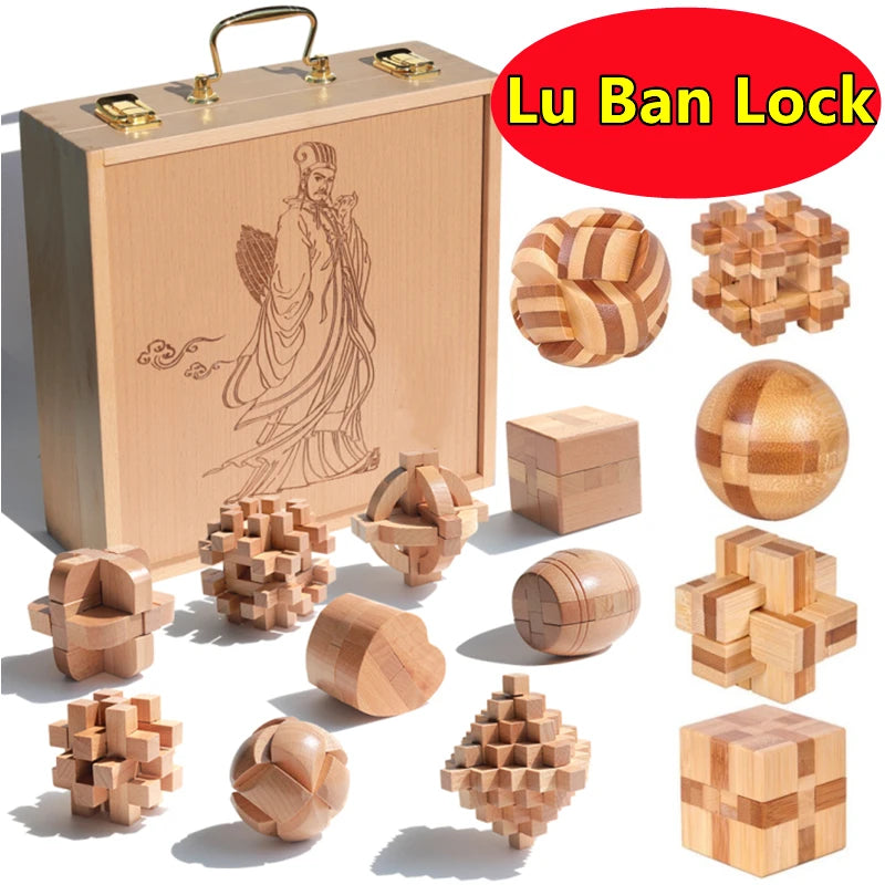Holz Kong Ming Lock 3D Puzzle Montessori Spielzeug Kinder-Yabubest - Home & More