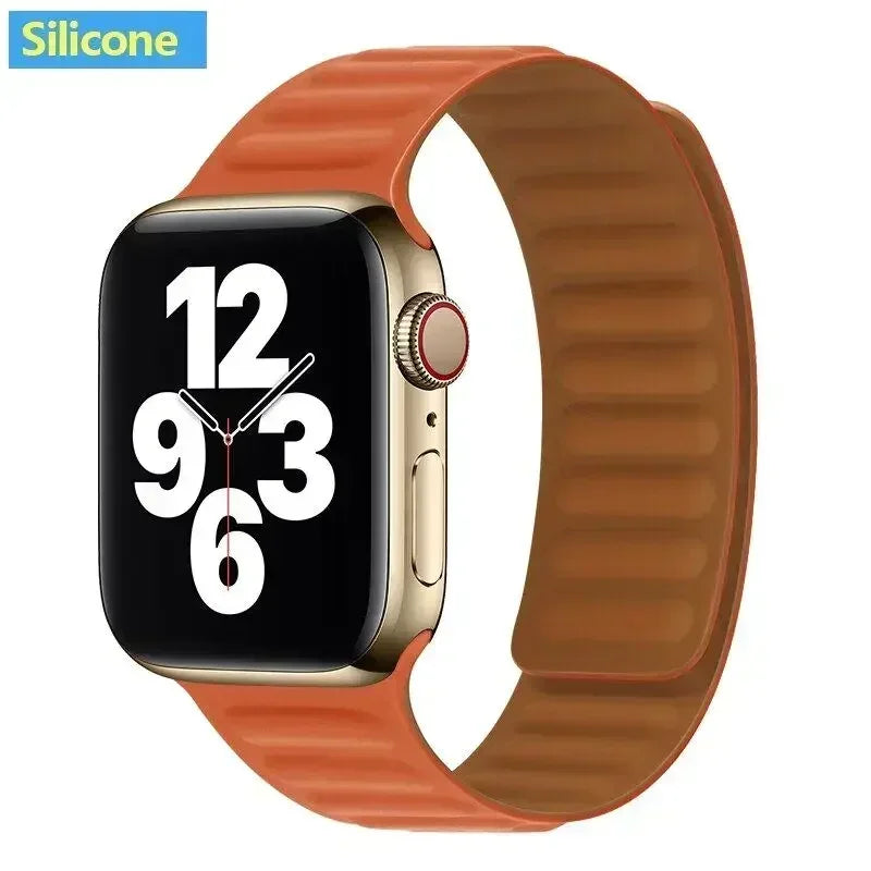 Magnetisches Silikon-Gliederarmband kompatibel für verschiedene Smartwatch-Größen